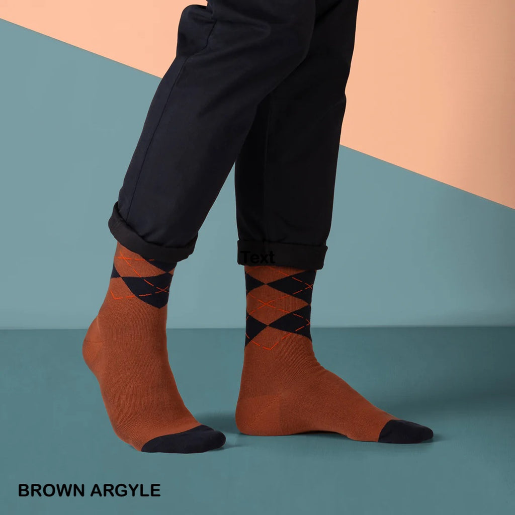 Snug Socks - Brown Argyle