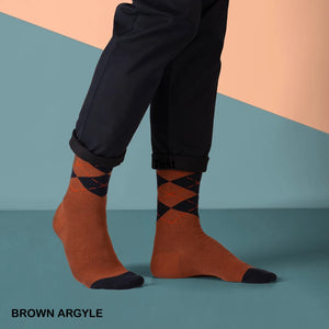 Snug Socks - Brown Argyle