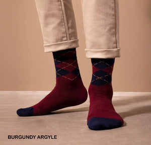 Snug Socks - Burgundy Argyle